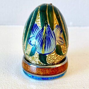 Indian Hand Painted Gold Floral Quail's Egg